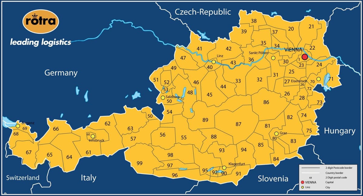 peta kode pos austria 
