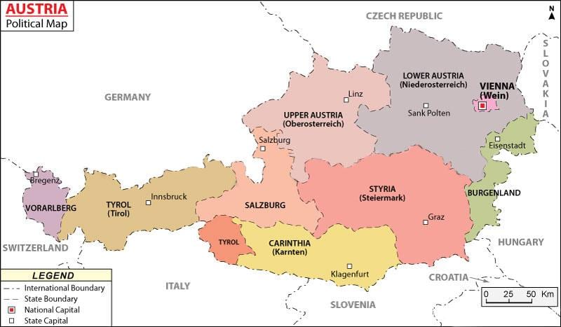 peta dari austria politik 