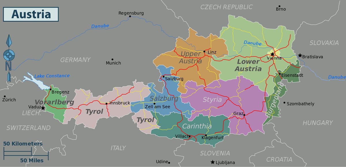 austria peta wisata