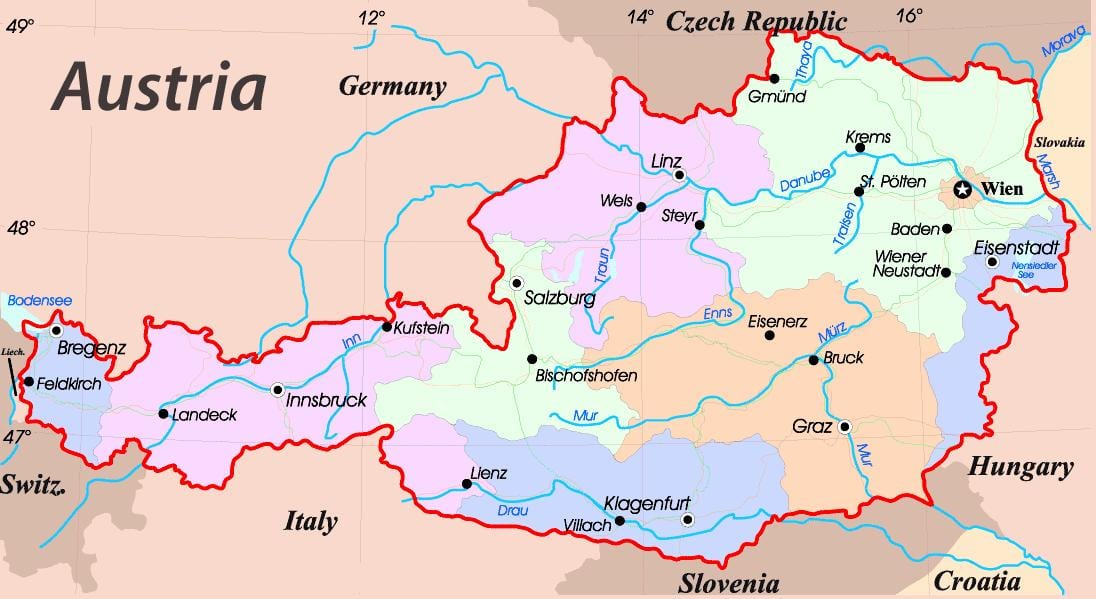 peta dari eisenstadt austria