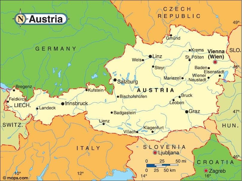 peta dari landeck austria