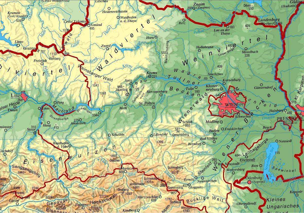 peta dari lower austria