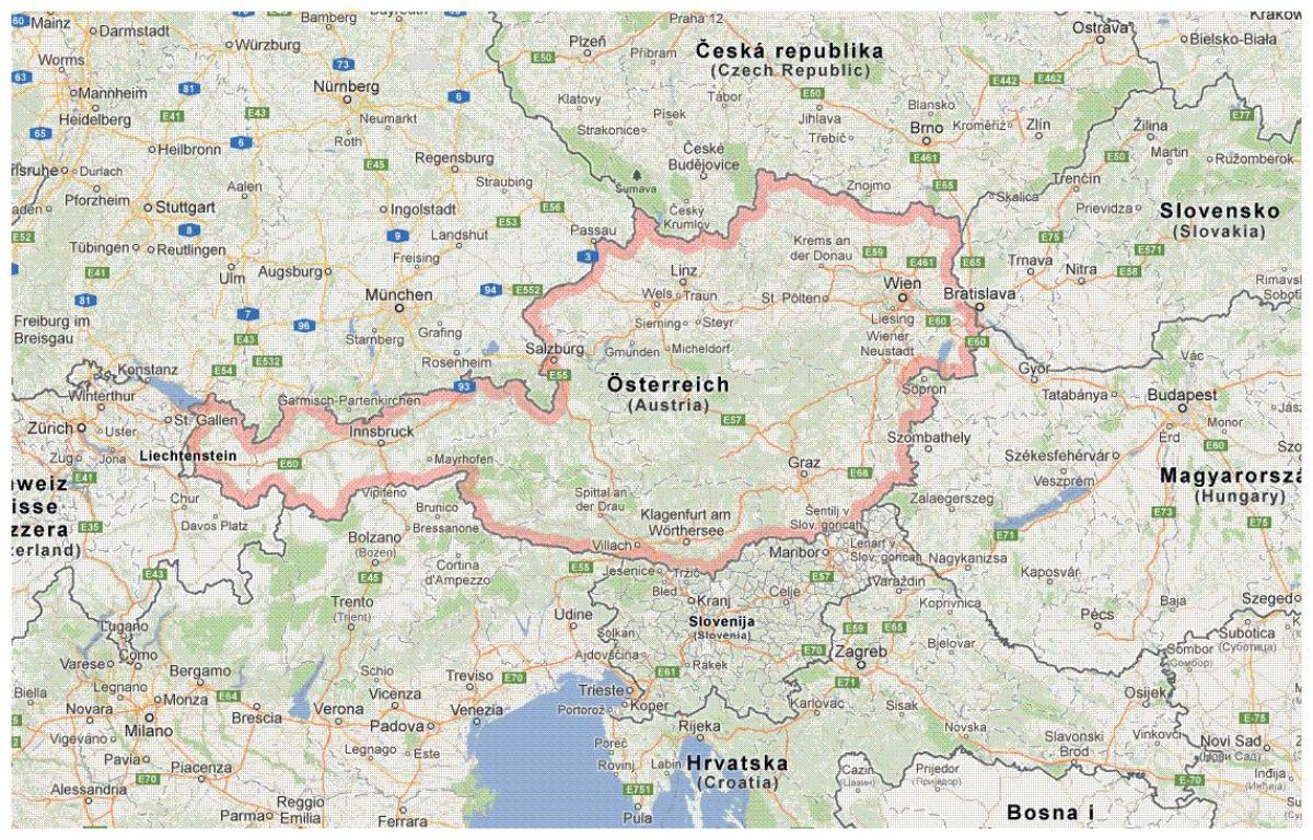 austria perbatasan peta