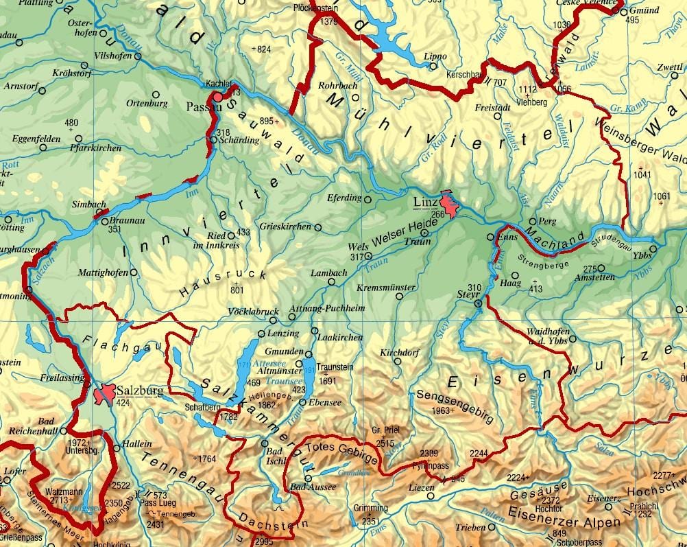 peta dari upper austria