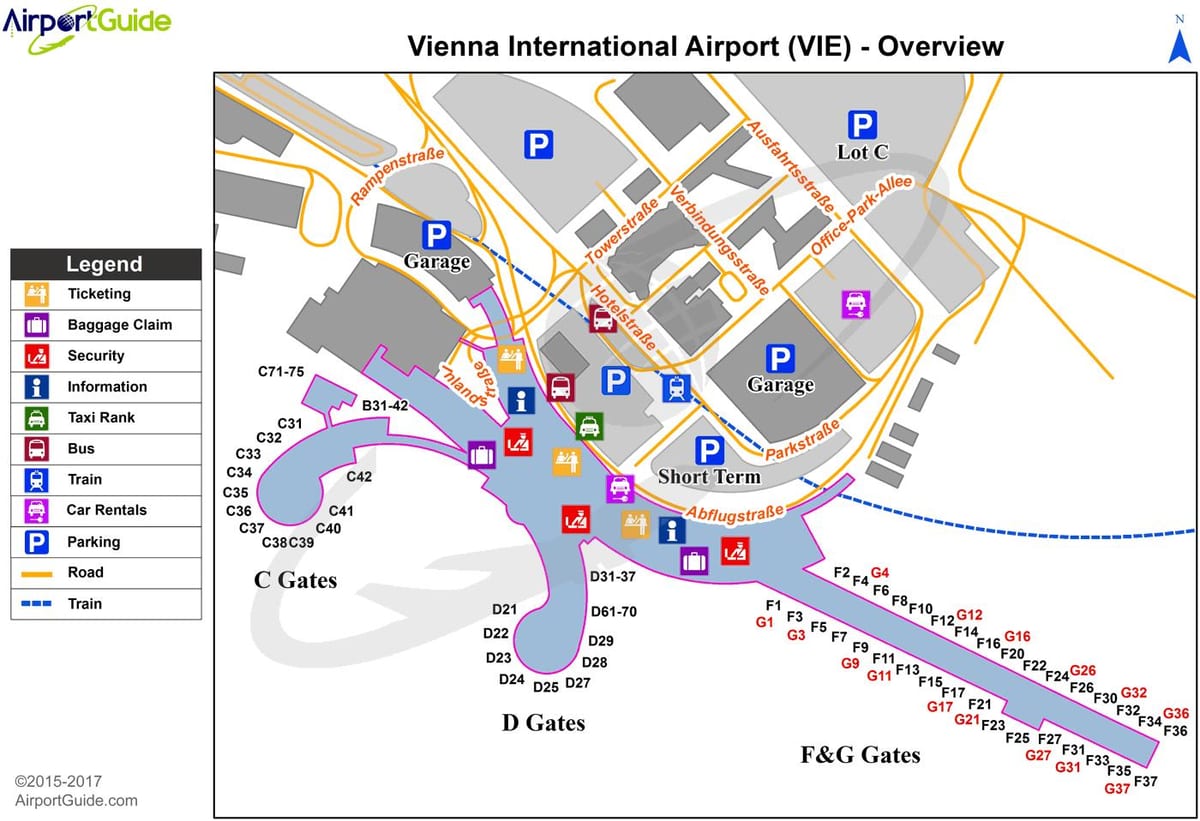 peta dari wina austria bandara