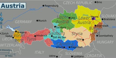 Austria provinsi peta