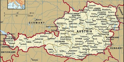 Peta dari kastil di austria