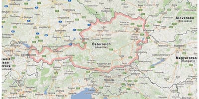Peta dari austria dan negara-negara tetangga